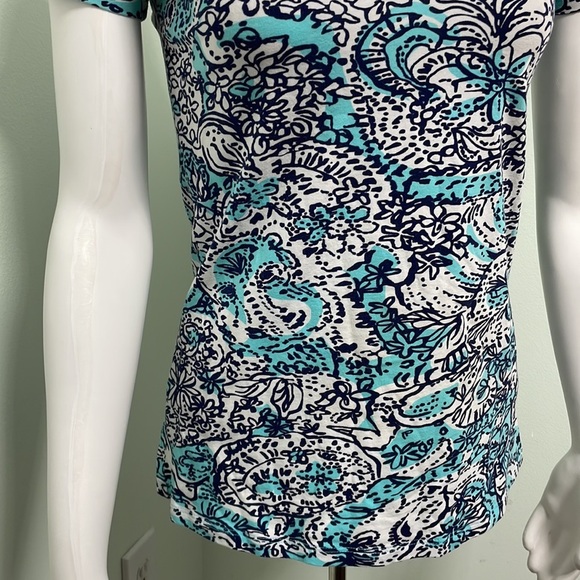 Lilly Pulitzer V-neck Michele Shorely Hippy Shake Print Top - Picture 5 of 10